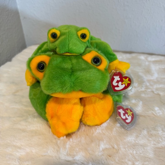 Ty Other - Ty Green and Yellow Frog Stuffed Animal